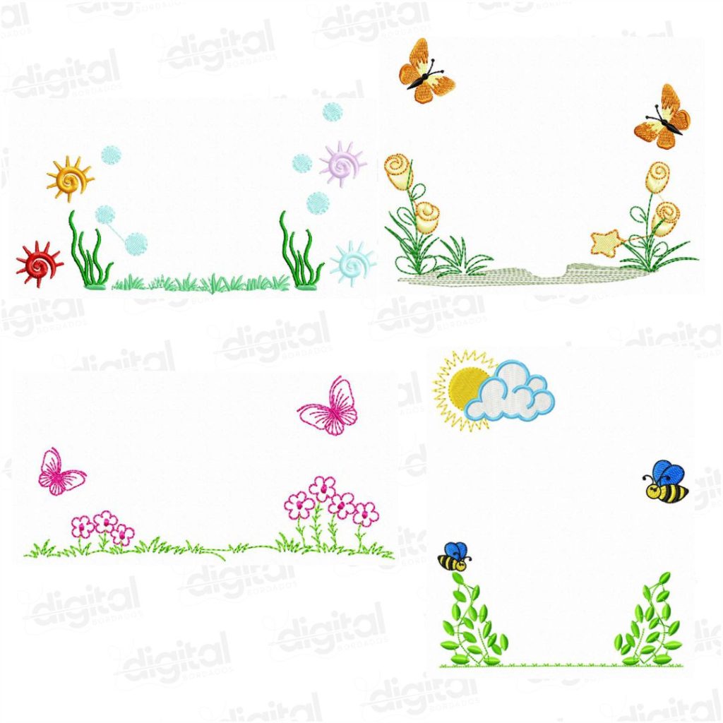 Matriz de Bordado Jardins para montagens