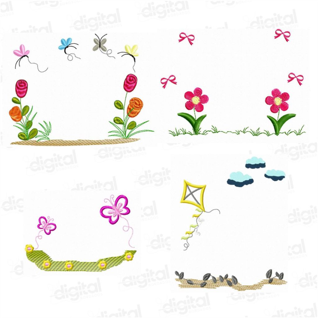 Matriz de Bordado Jardins para montagens