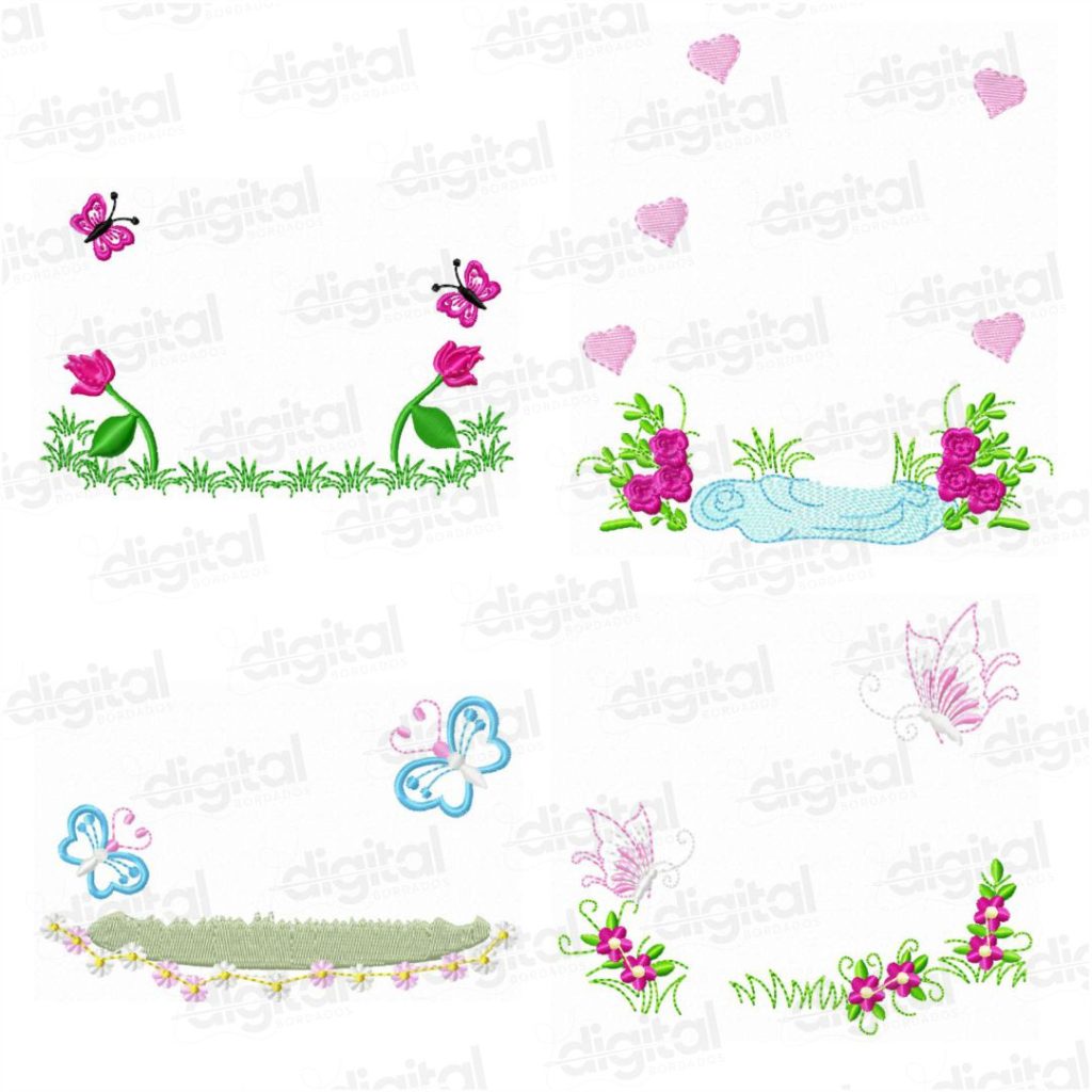 Matriz de Bordado Jardins para montagens