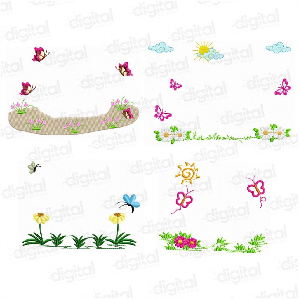 Matriz de Bordado Jardins para montagens