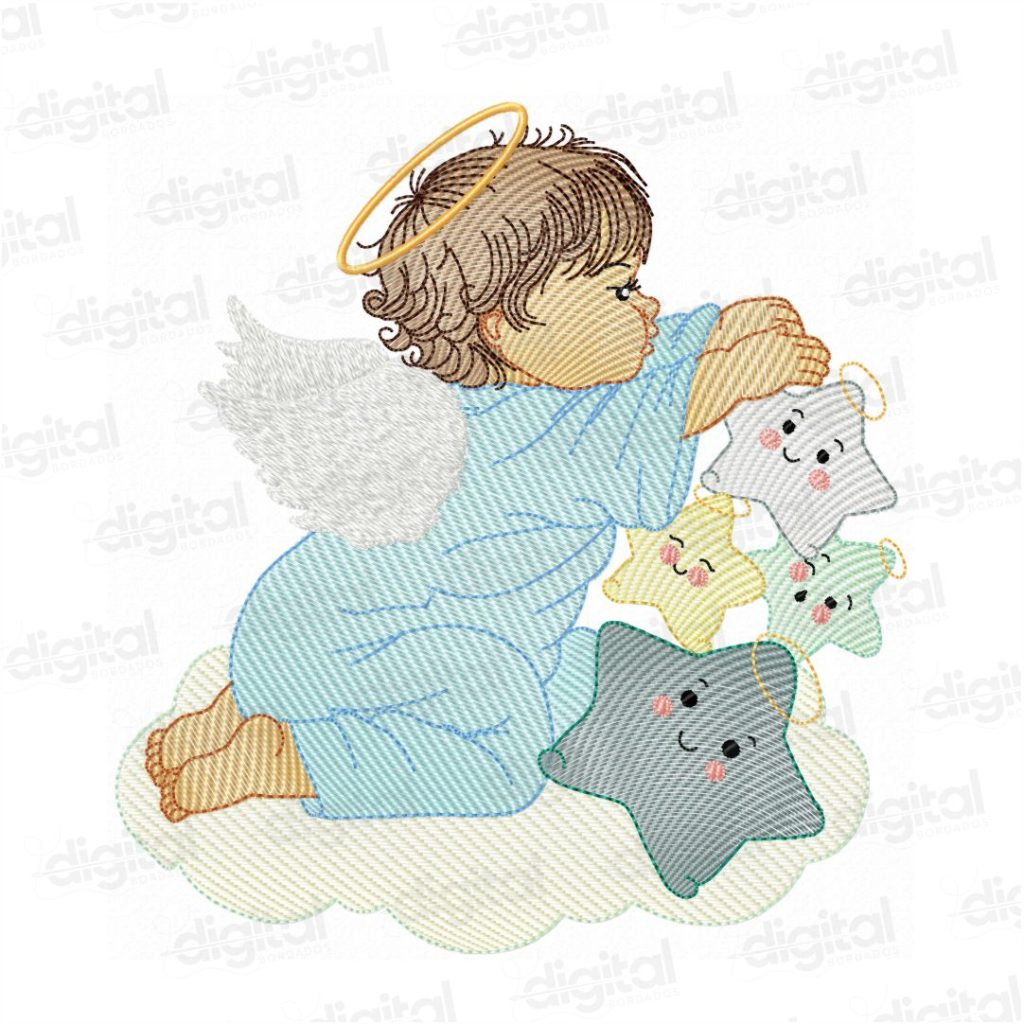Matriz de bordado de menina anjo em estilo delicado e infantil, perfeita para aplicações em toalhas, mantas, fraldas, camisetas e enxovais. Desenhos de anjinhas com asas, orando, dormindo, ou segurando corações, disponíveis em formatos compatíveis com máquinas domésticas e industriais. Ideal para bordados criativos e personalizados com tema religioso, batizado ou decoração infantil. Matrizes leves, com ótimo acabamento, prontas para baixar e bordar. Explore opções de matriz bordado menina anjo pes, redwork, aplique e ponto cheio.