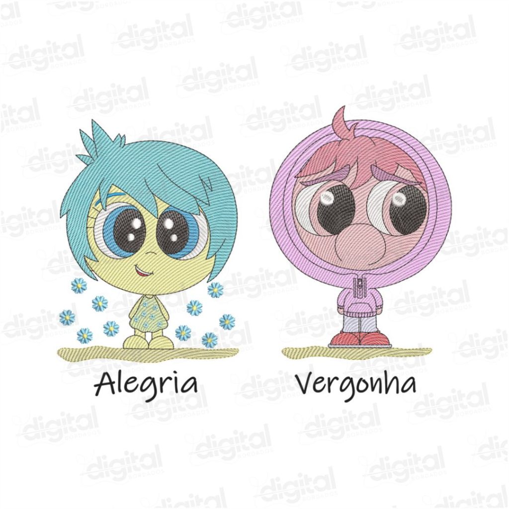 Matriz de Bordado Divertidamente – Emoções Bordadas com Criatividade e Cores Dê vida às suas peças com a matriz de bordado inspirada no desenho Divertidamente (Inside Out), da Disney Pixar! Ideal para personalizar camisetas, mochilas, toalhas, estojos, roupas infantis e lembrancinhas com os personagens mais emocionantes do cinema.